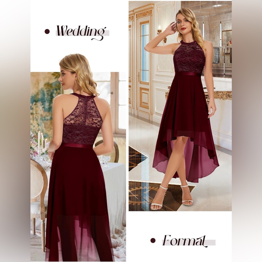 Wedtrend Formal Halter Bridesmaid Dresses Cocktail Dress High Low Prom Dress
